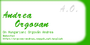 andrea orgovan business card